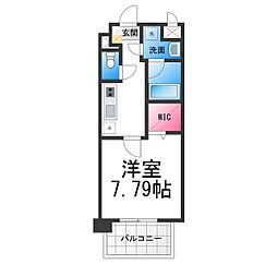 カサアスール 1Kの間取図画像