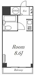 エクシール伊勢佐木 ワンルームの間取図画像