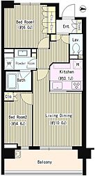 パークホームズ成増マークレジデンス 1階2LDKの間取り