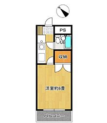 サンライズ富士見 1Kの間取図画像