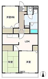 アールフィールズ千葉 3LDKの間取図画像