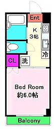ベレヌ 1Kの間取図画像