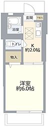 コーラルハイツ青葉台 1Kの間取図画像