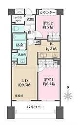 パークハウス桜台 2LDKの間取図画像