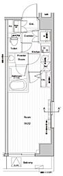 PREMIUMCUBEG上野 1Kの間取図画像