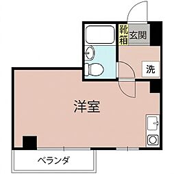 サンライズ福甚 ワンルームの間取図画像