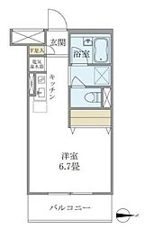 メゾンベール南麻布 ワンルームの間取図画像