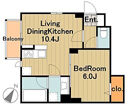 あっと・ほーむ小峰 1LDKの間取図画像
