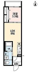 robot home 日進VI(ロボットホーム ニッシンシックス) 1LDKの間取図画像