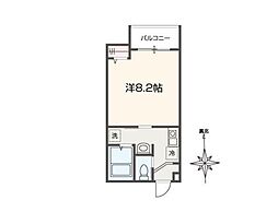 MELDIA東青梅 2階1Kの間取り