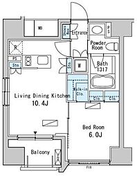ベルファース目黒 1LDKの間取図画像