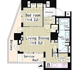 プラウド二子玉川トレサージュ 601 6階1LDKの間取り