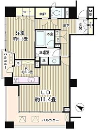パークホームズ新宿若松町 1LDKの間取図画像