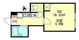 府中の森Ｔｗｉｎｋｌｅ 1階1Kの間取り