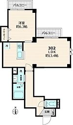 仮称グレース 3階1LDKの間取り