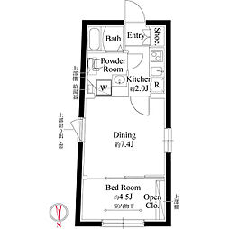 品川区荏原6丁目マンション 2Kの間取図画像