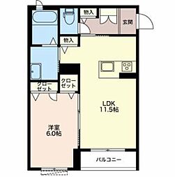ロイヤルスクエアG3 1LDKの間取図画像