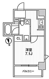 ライトハウス元浅草 1Kの間取図画像