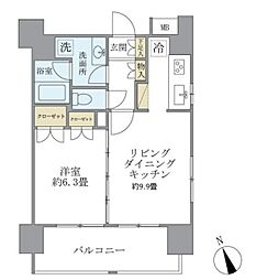エコロジー白山レジデンス 1LDKの間取図画像