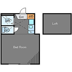 ディアマンテ中目黒 ワンルームの間取図画像
