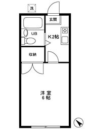 ビシーム 1Kの間取図画像