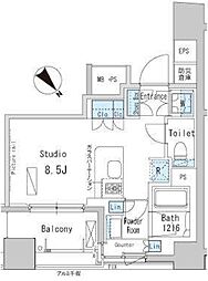 ParkAxis茅場町 ワンルームの間取図画像
