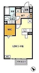 リビングタウン西寺方町 2階ワンルームの間取り