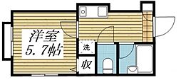 アンクレージュ 1Kの間取図画像