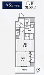 Alivis東十条 1DKの間取図画像
