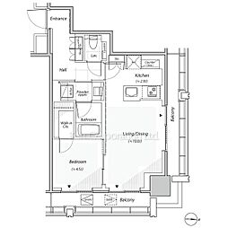 リビオレジデンス西麻布 1LDKの間取図画像