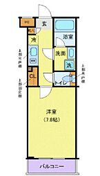 京急空港線 穴守稲荷駅 徒歩4分の賃貸マンション 2階1Kの間取り
