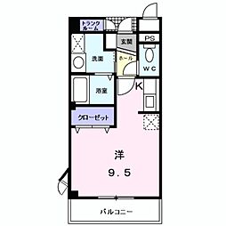 プチ・ソレール ワンルームの間取図画像