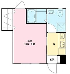 JR中央線 東小金井駅 徒歩15分の賃貸アパート 1階1Kの間取り