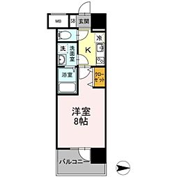 D-room早稲田 1階1Kの間取り