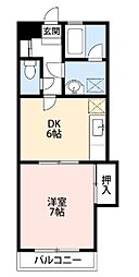サニーフラット57 1DKの間取図画像