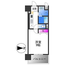 エトワールフィラント 1Kの間取図画像