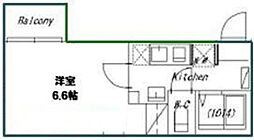ヴァン・フローラ 1階1Kの間取り