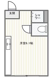 はなれ ワンルームの間取図画像
