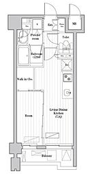 レジデンス桜新町ガーデン 1LDKの間取図画像