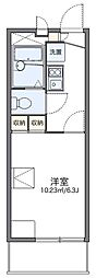 レオパレスボヌール 2階1Kの間取り