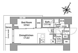 コンフォリア・リヴ新中野サウス 2階1DKの間取り
