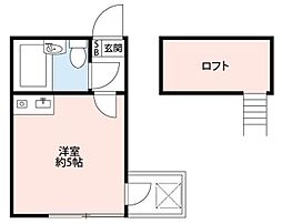 小金井グレイスハイム ワンルームの間取図画像