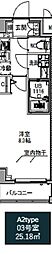 S-RESIDENCE王子east 1Kの間取図画像