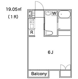 GattiNa ワンルームの間取図画像