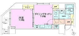 銀座レジデンス参番館 1DKの間取図画像