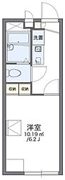 レオパレスメエガII 2階1Kの間取り