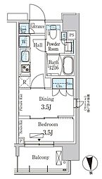 PARKAXIS上野EAST 1DKの間取図画像