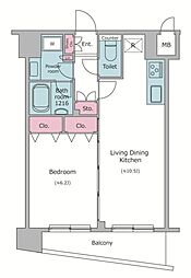 アーバネックス戸越銀座 6階1LDKの間取り