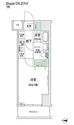 スタイリオ蒲田2 1Kの間取図画像
