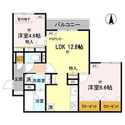 クラシスト新金岡 2LDKの間取図画像